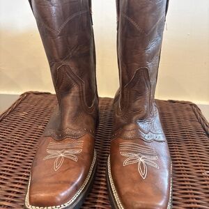Marl Brown Leather Cowboy Boots